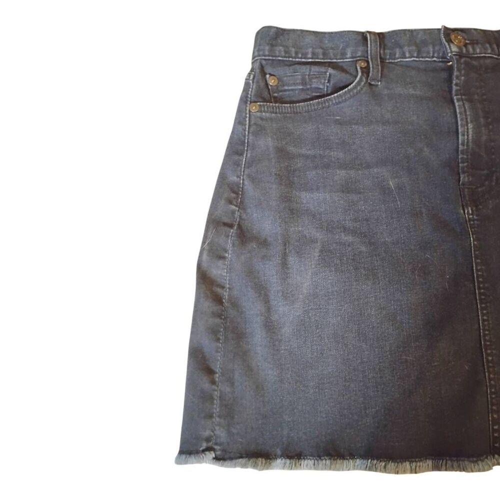 7 For All Mankind Dark Wash Denim Mini Skirt Size 28 - Picture 3 of 4